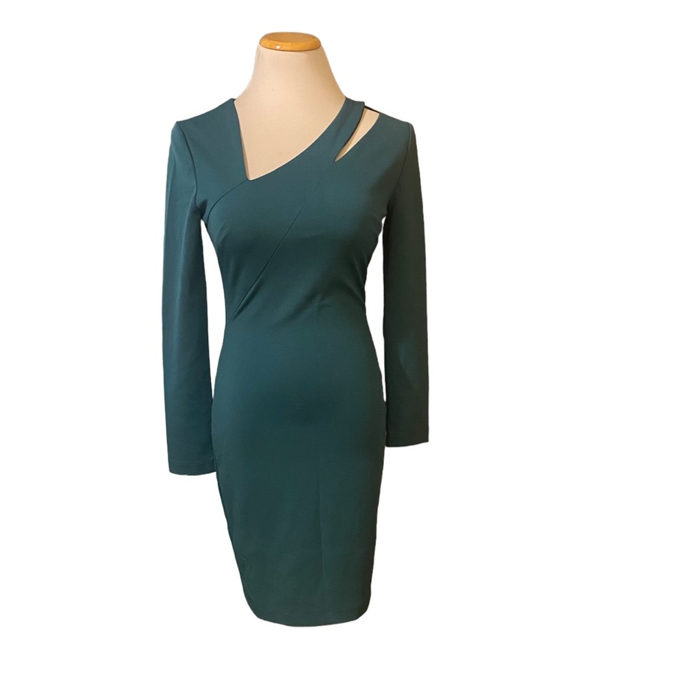 Alexia Admor Teal Body Con Dress with Cut Outs